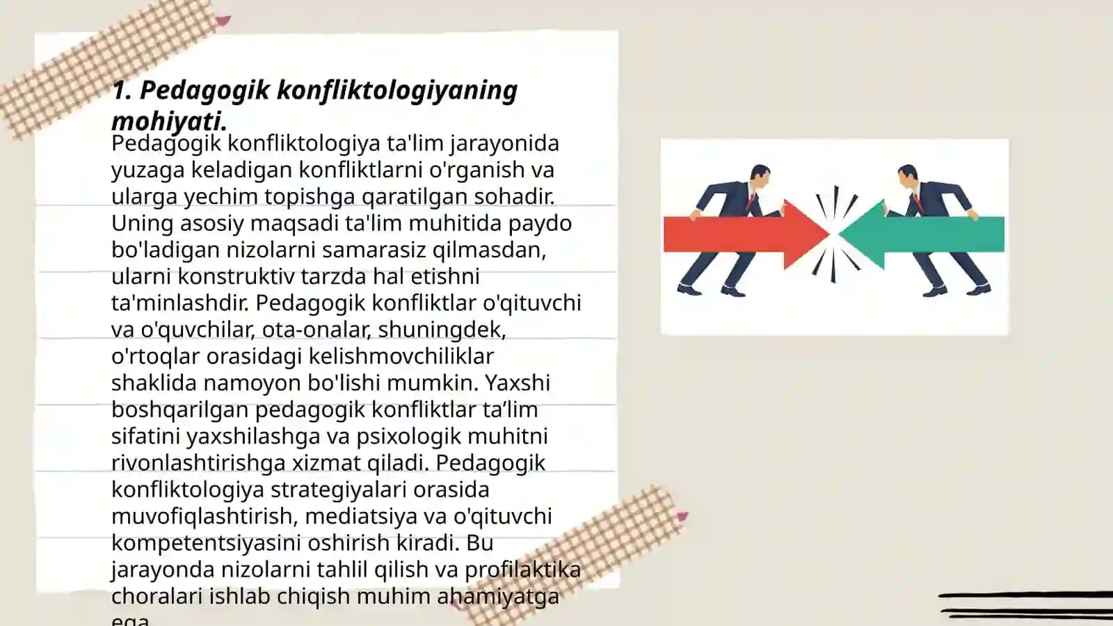 Pedagogik konfliktologiyaning mohiyati, obyekti, predmeti, maqsadi, vazifalari va fan sifatida paydo boʻlishi 3