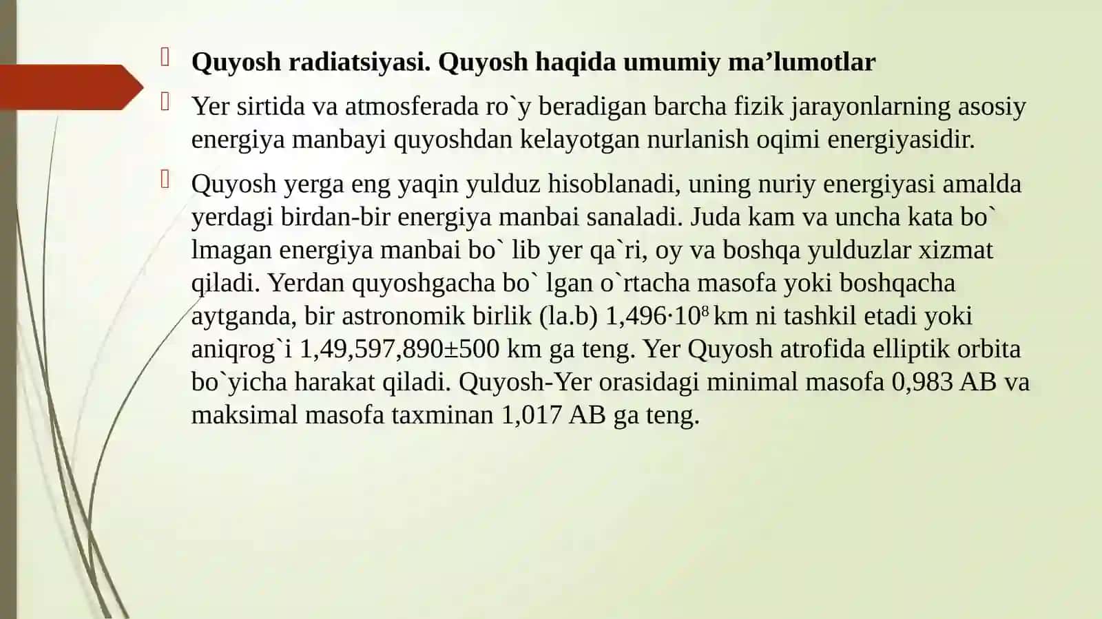 Quyosh radiatsiyasi 3