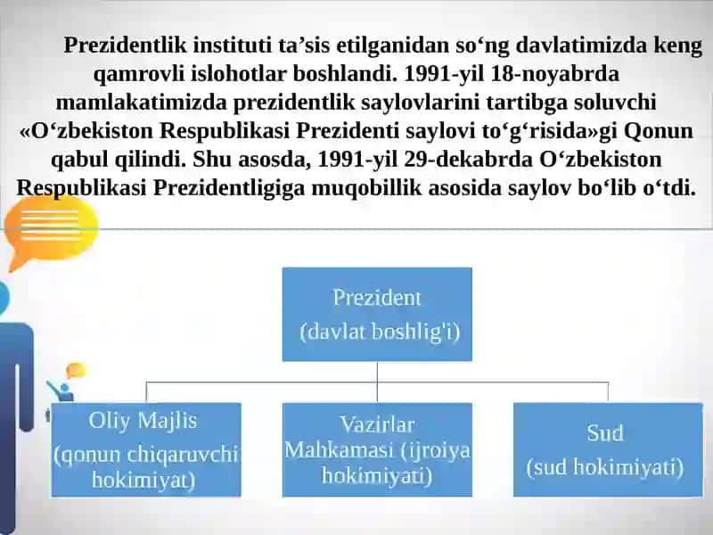 O‘ZBEKISTONDA DEMOKRATIK, FUQAROLIK JAMIYATI ASOSLARINING SHAKLLANISHI, AMALGA OSHIRILGAN SIYOSIY ISLOHOTLAR 3