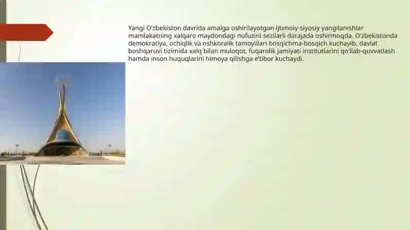 YANGI O'ZBEKISTON IJTIMOIY-SIYOSIY,IQTISODIY VA MADANIY HAYOTIDA RO'Y BERAYOTGAN O'ZGARISHLARNING XALQARO REYTING VA INDEKSLARDA AKS ETISHI 3