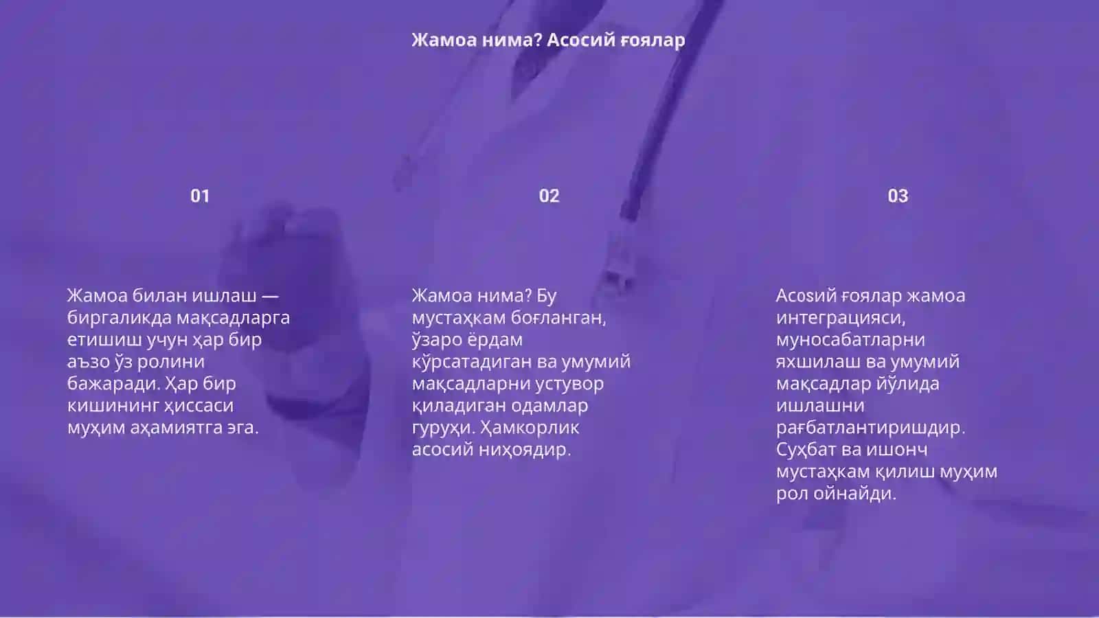 Жамоа билан ишлаш 3