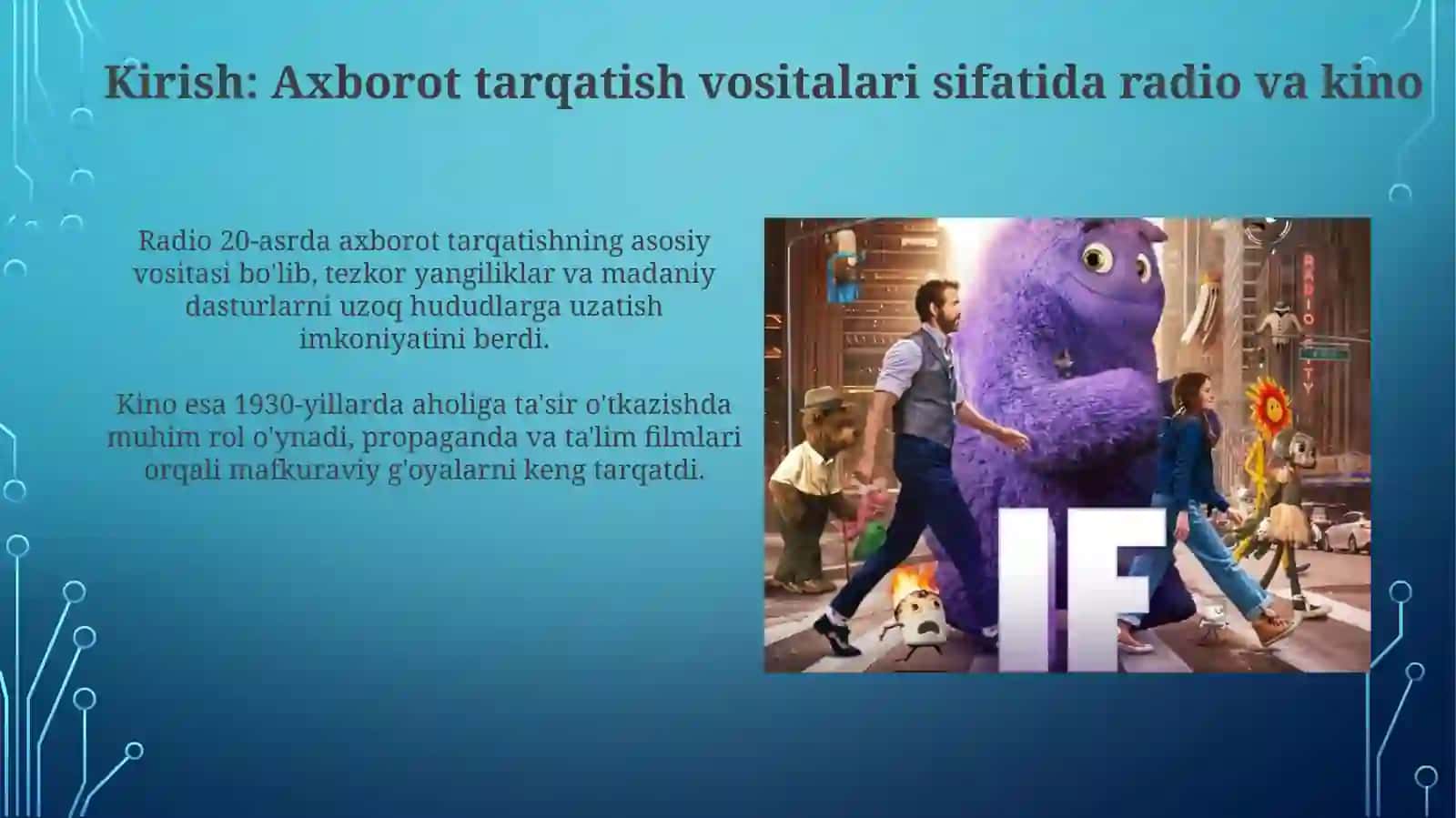 Radio va kino: axborot tarqatish vositalari sifatida 3