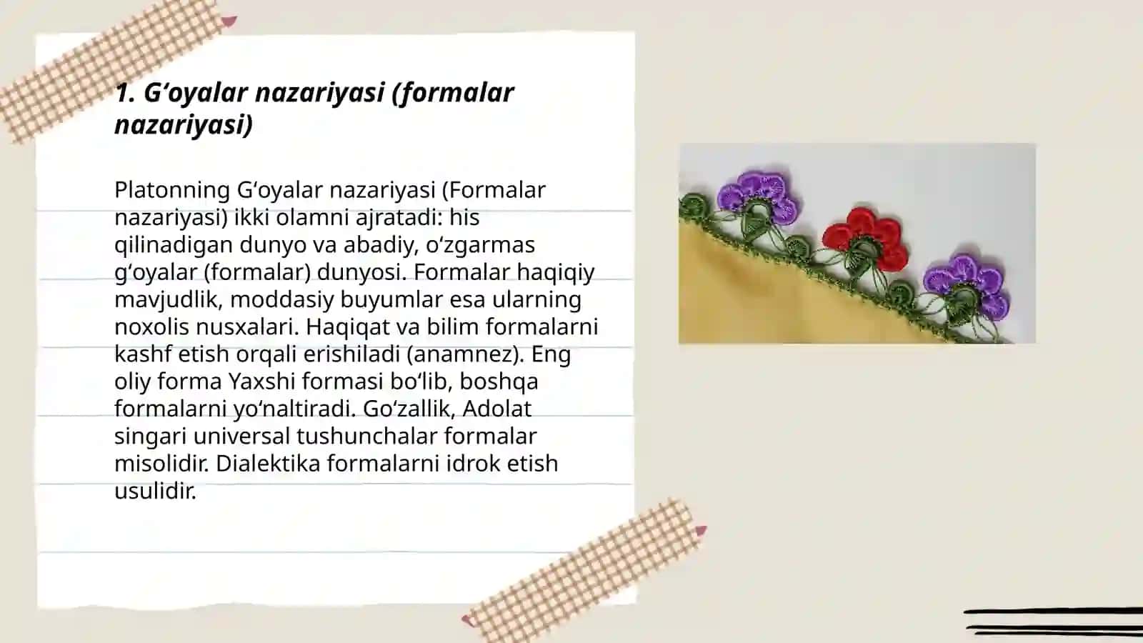 Gʻoyalar nazariyasi (formalar nazariyasi) 3