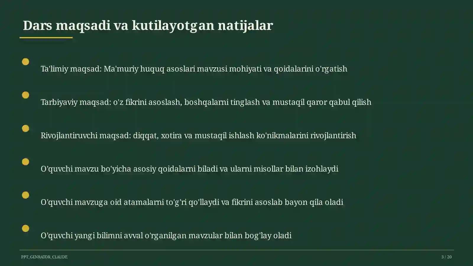 Ma'muriy huquq asoslari (10-sinf) 3
