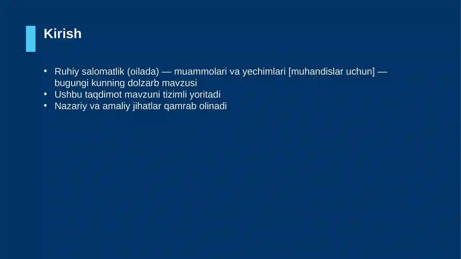 Ruhiy salomatlik (oilada) — muammolari va yechimlari [muhandislar uchun] 3