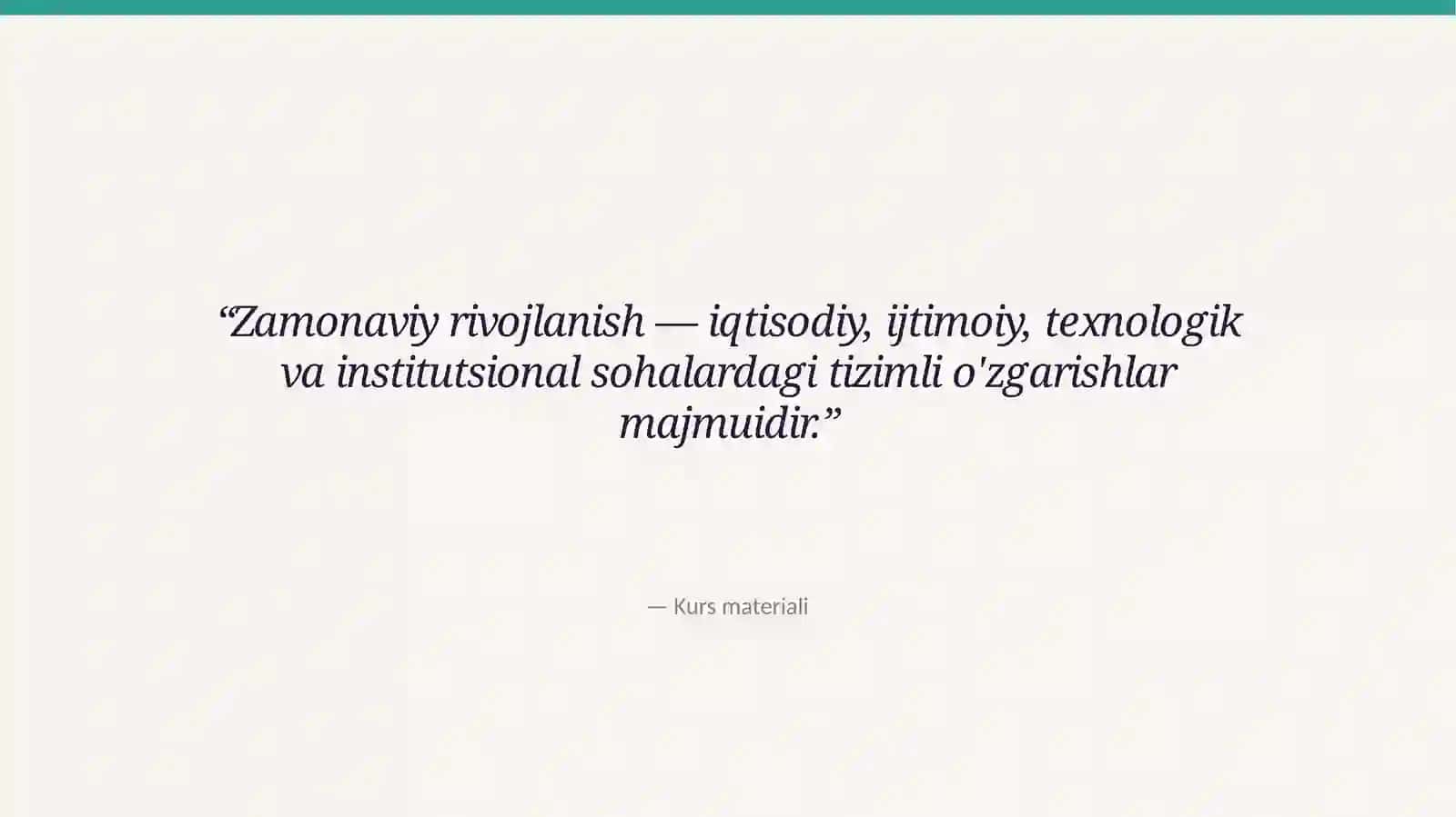 Zamonaviy rivojlanish tendensiyalari 3