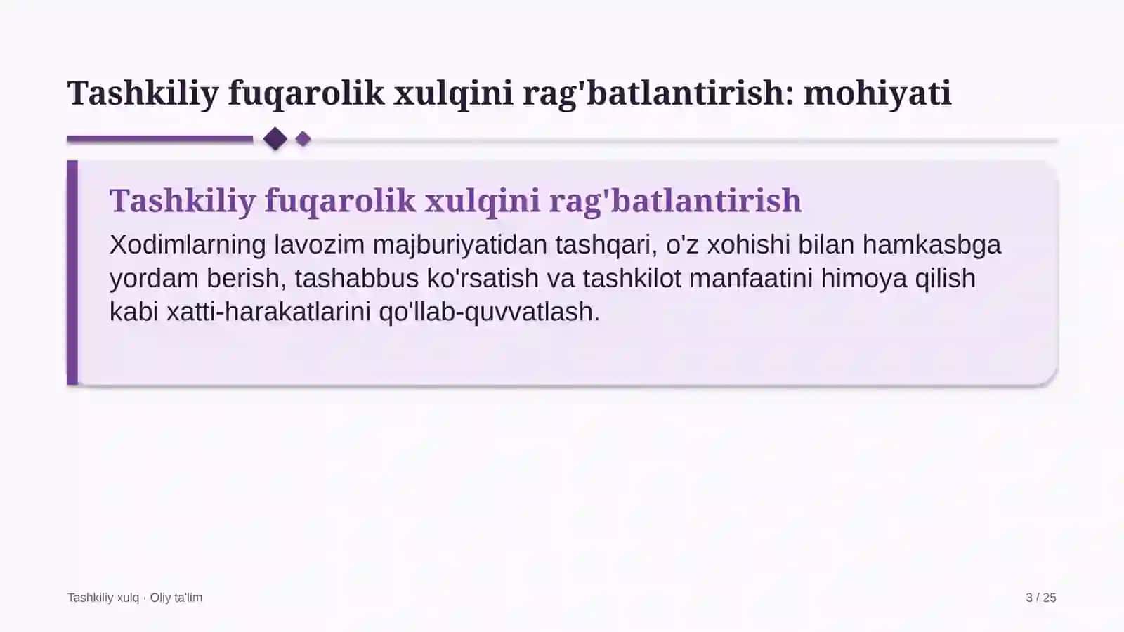 rieltorlik agentliklarida tashkiliy fuqarolik xulqini rag'batlantirish 9055 3