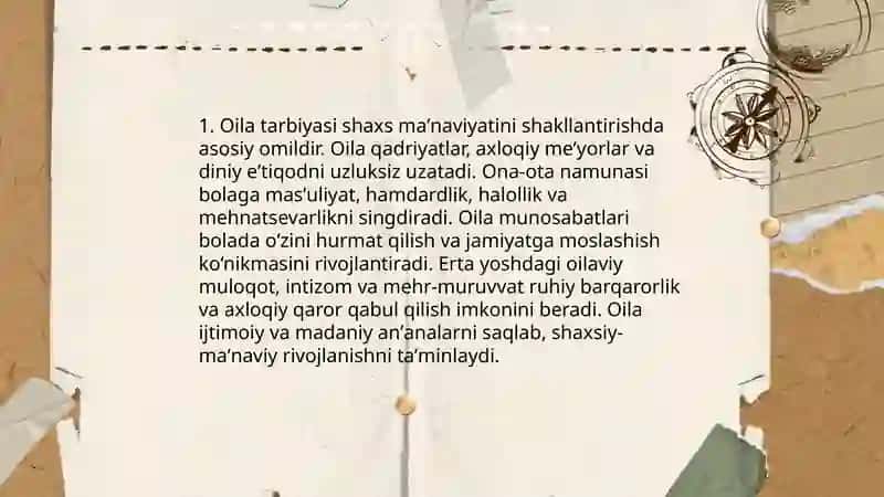 Oila,maktab,mahalla,hamkorligining shaxs maʼnaviyatini shakllantirishdagi oʻrni 3
