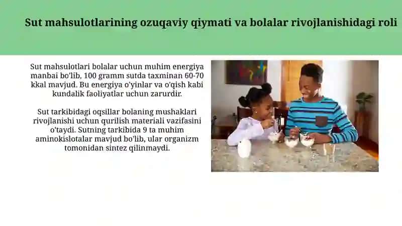 Sut mahsulotlari-bolalar oʻsishi va rivojlanishi manbai 3