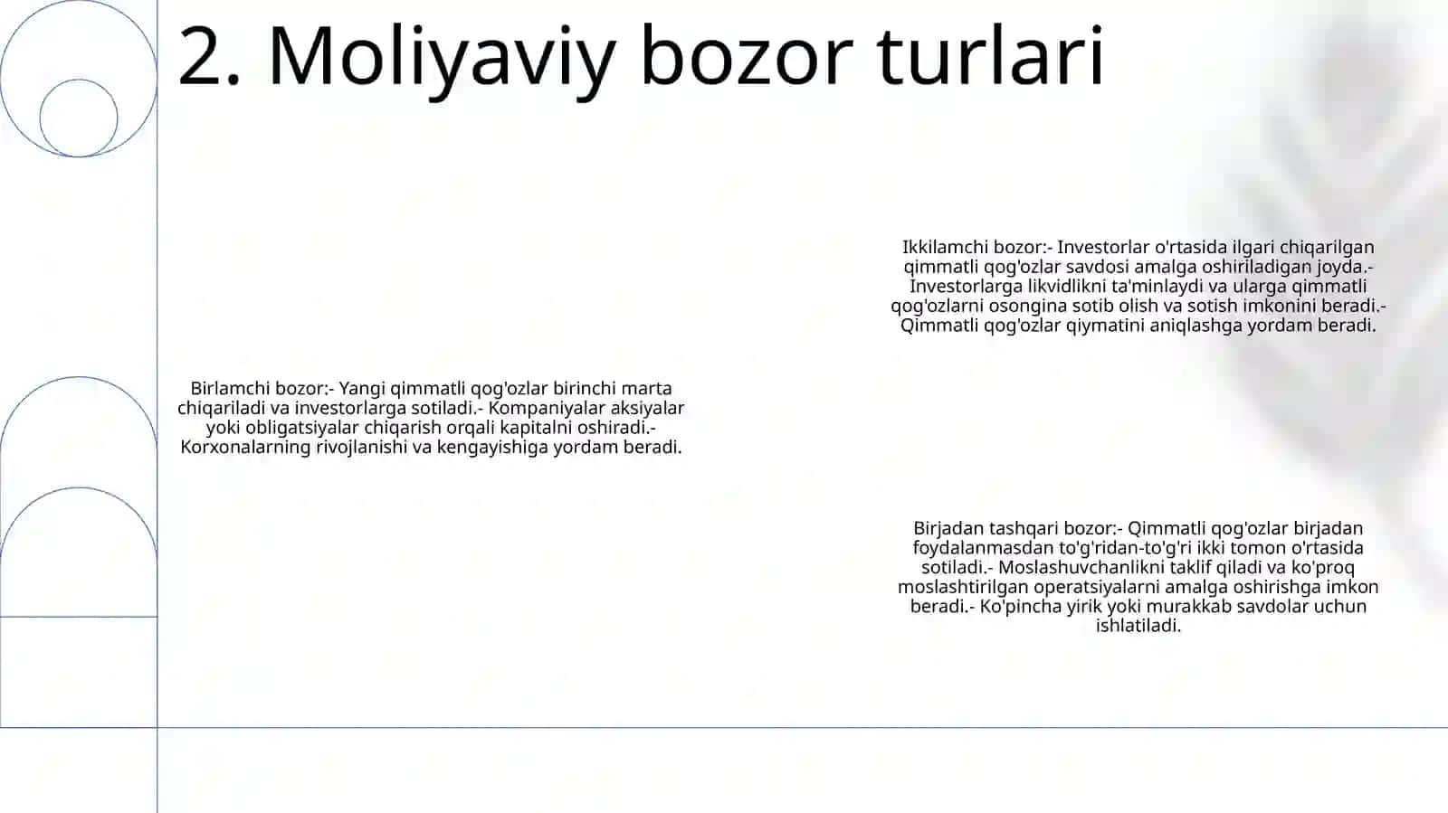 Moliyaviy Bozorning Mohiyati Zarurligi Asosiy Vazifalari Va Turlari 3