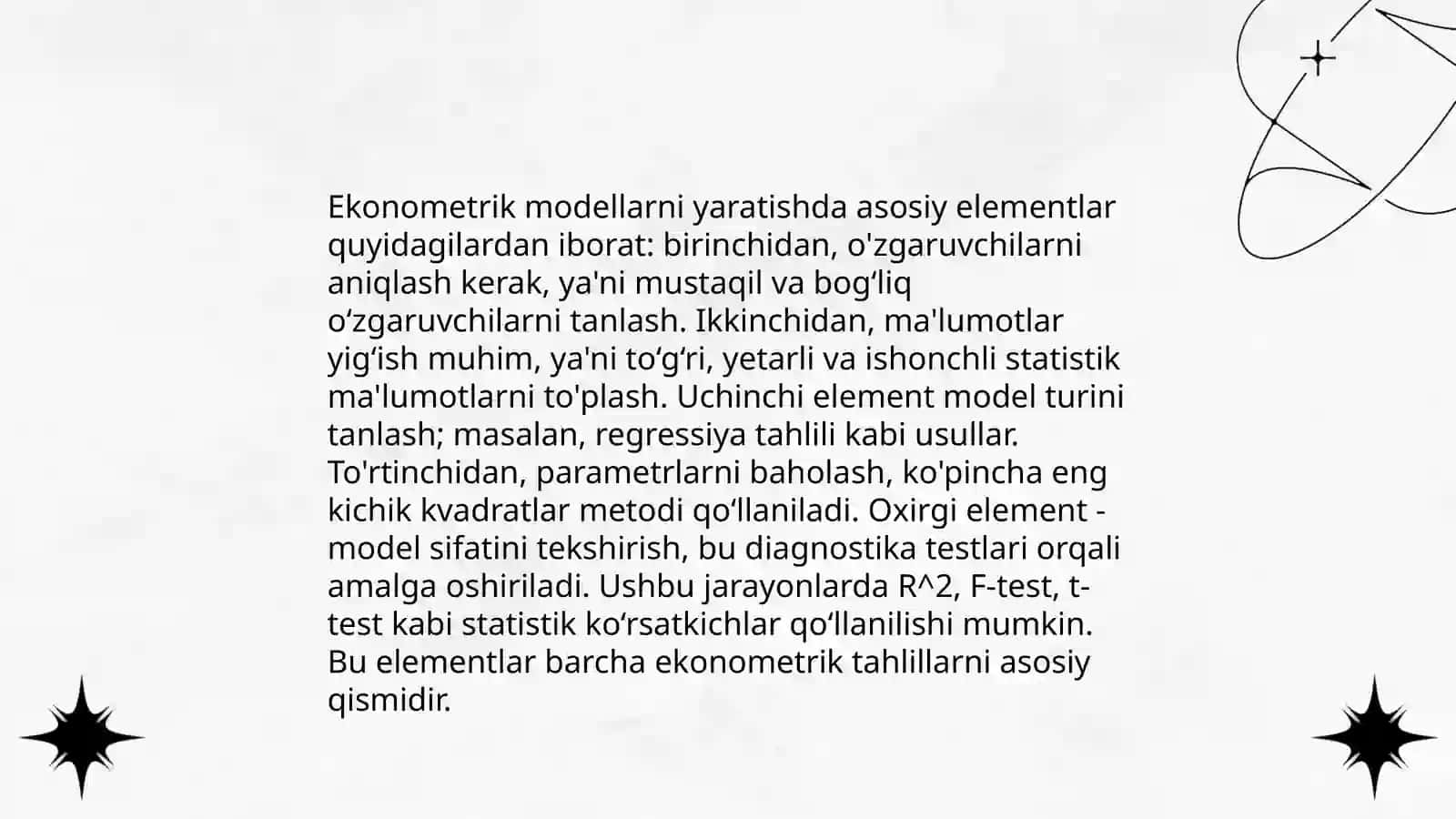 Ko’p omilli ekonometrik modellarni tuzish uslubiyoti 3