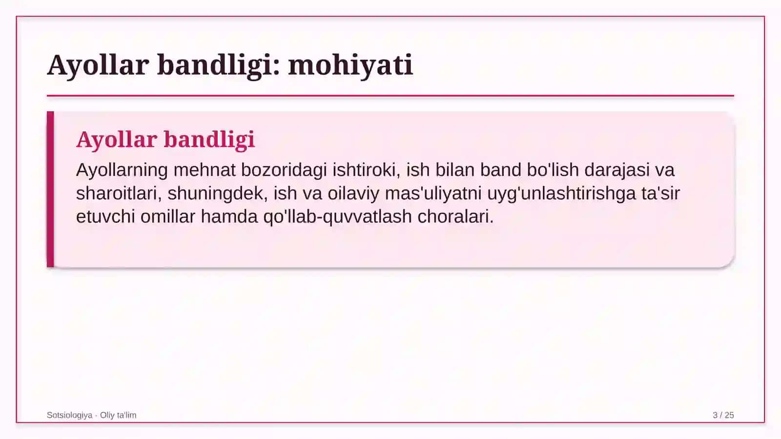 yuqori tezlikdagi temir yo'l qatnovida ayollar bandligi 6706 3