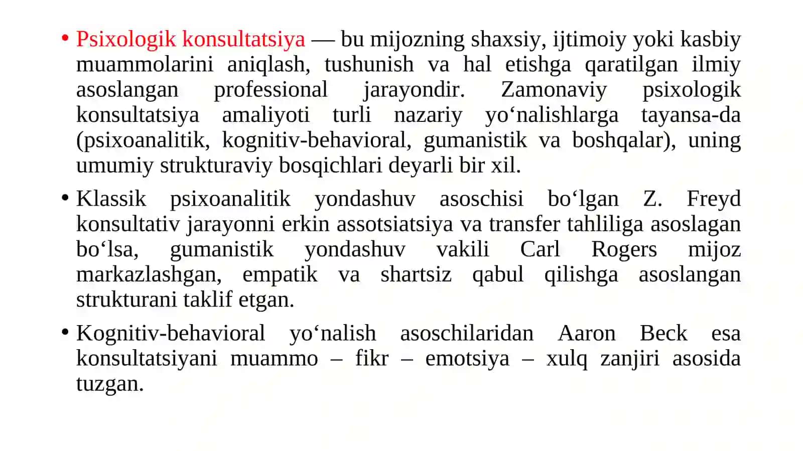 Konsultatsiya bosqichlari va konsultativ ta’sir etish texnologiyasi 3