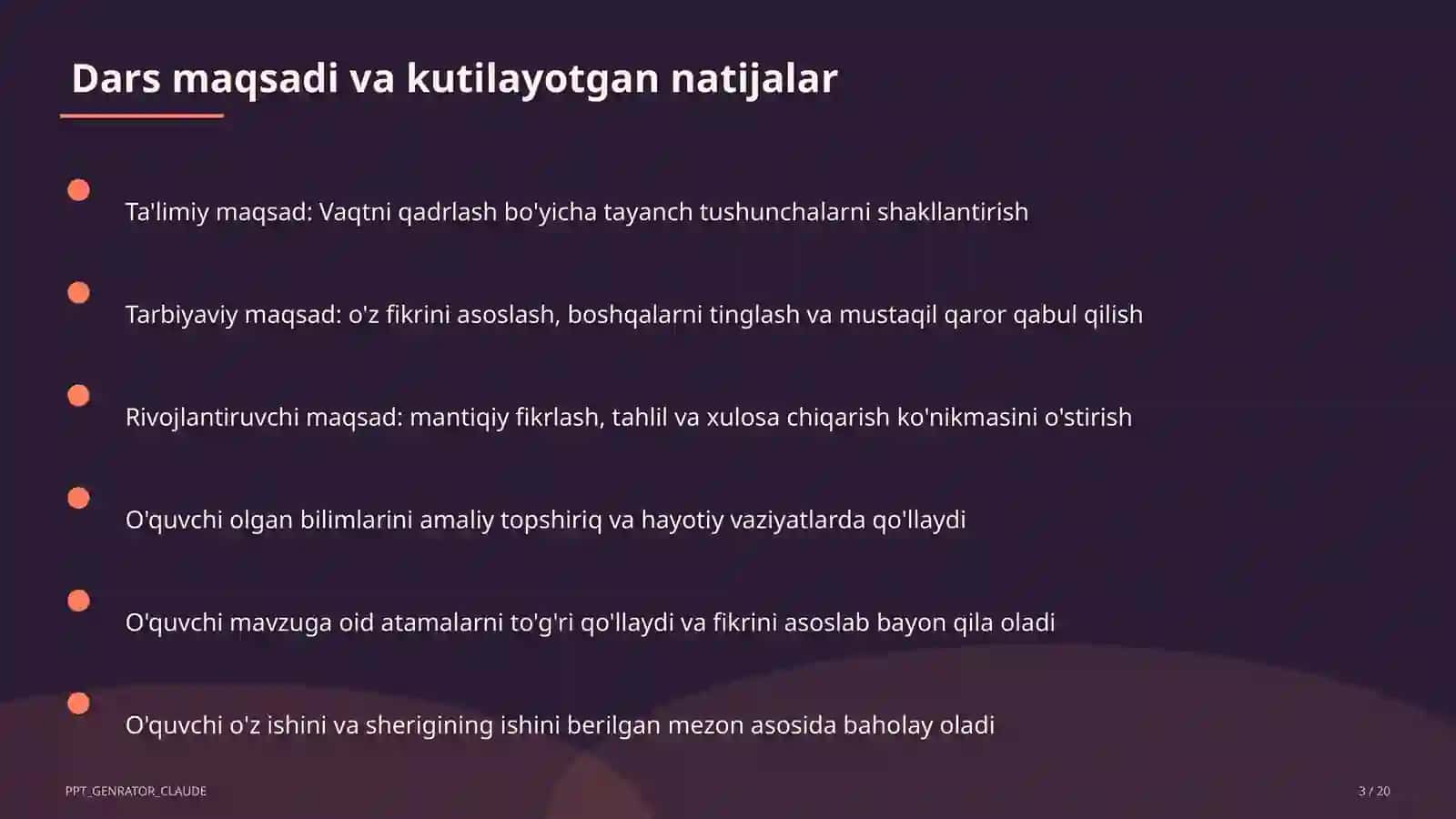 Vaqtni qadrlash (4-sinf) 3