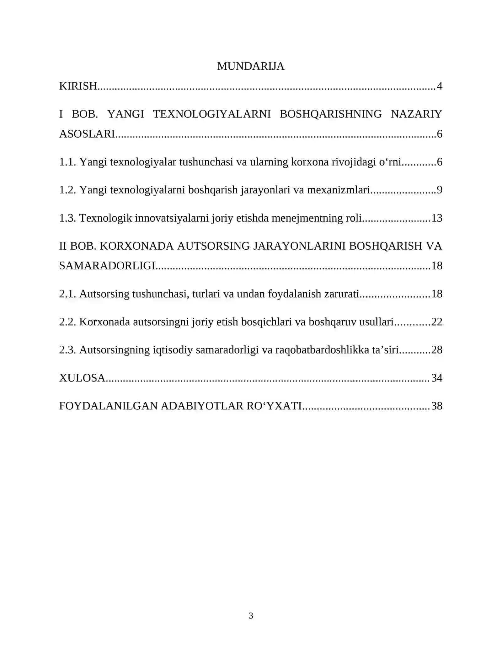 YANGI TEXNOLOGIYALARNI BOSHQARISH VA KORXONADA AUTSORSING 3