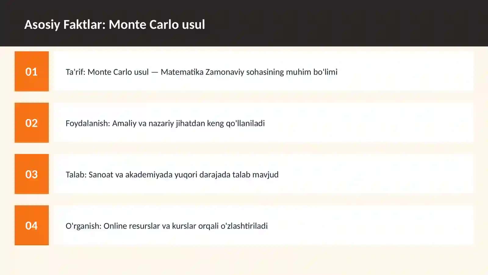 Monte Carlo usul 3