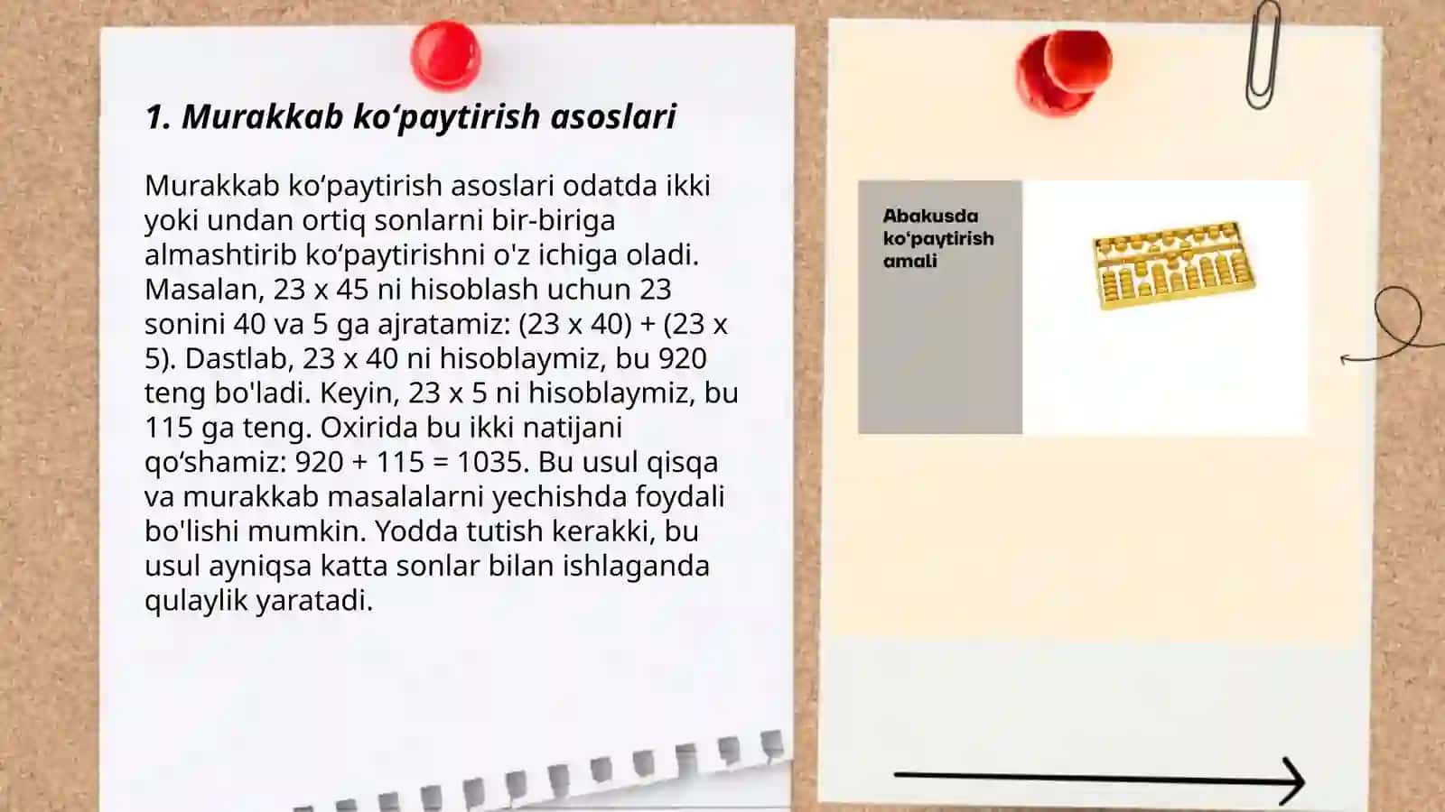 Murakkab koʻpaytirish asoslari 3