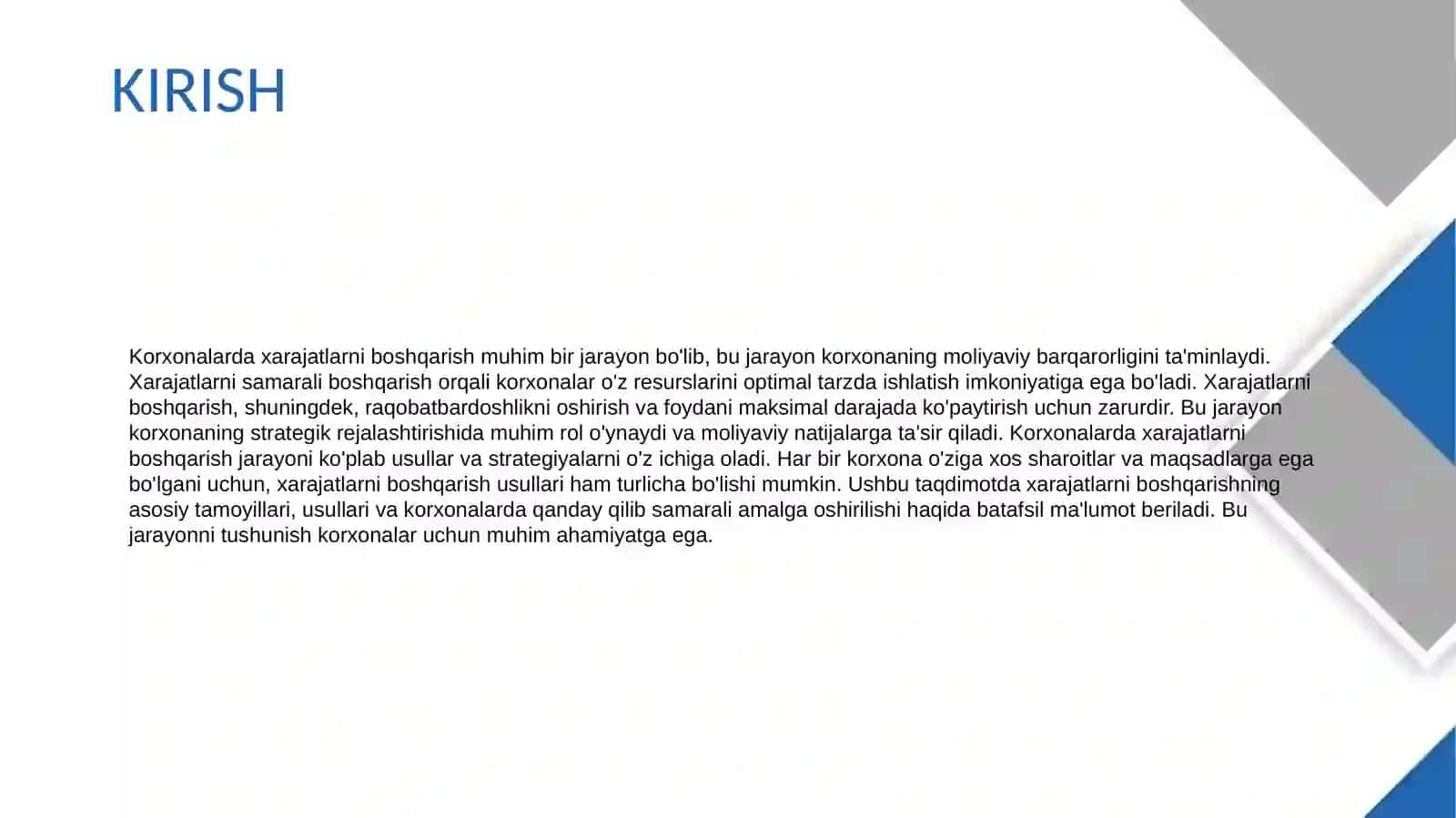 Xarajatlarni boshqarish 3