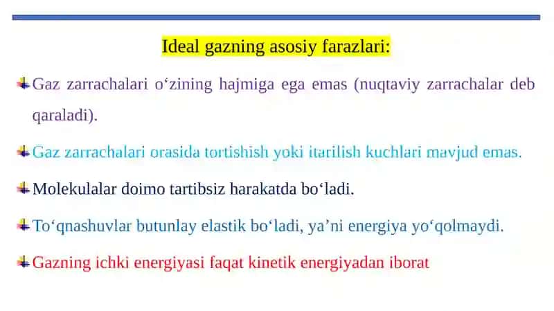 Ideal gaz qonunlari 3
