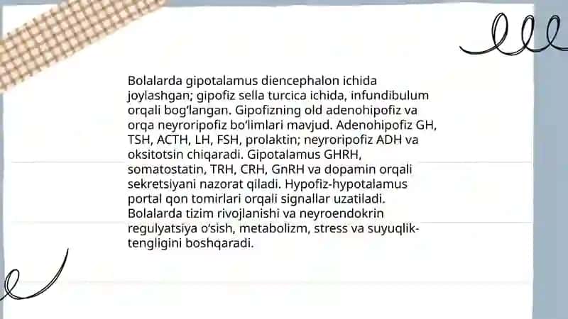 Bolalarda endokrin tizimining anatomo-fiziologik hususiyatlari, tekshirish usullari 3