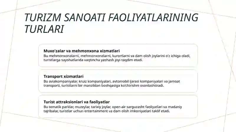 Turistik korxonalar faoliyati 3