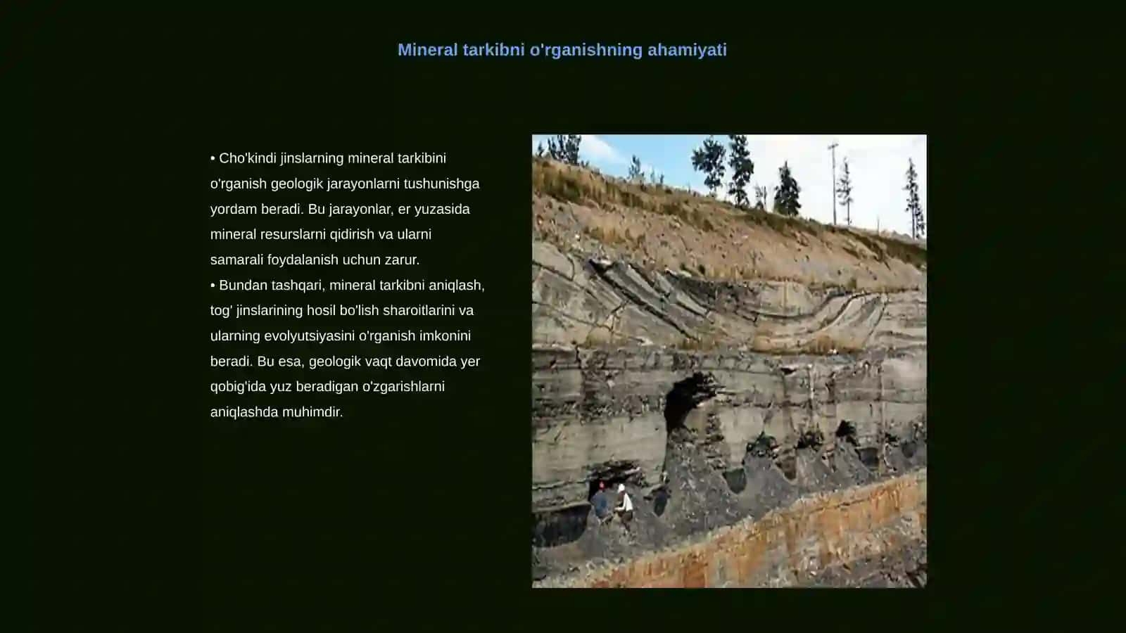Cho'kindi jinslarining moddiy tarkibini o'rganish usullari: Tog'jinslarining mineral tarkibini aniqlash usullari 3