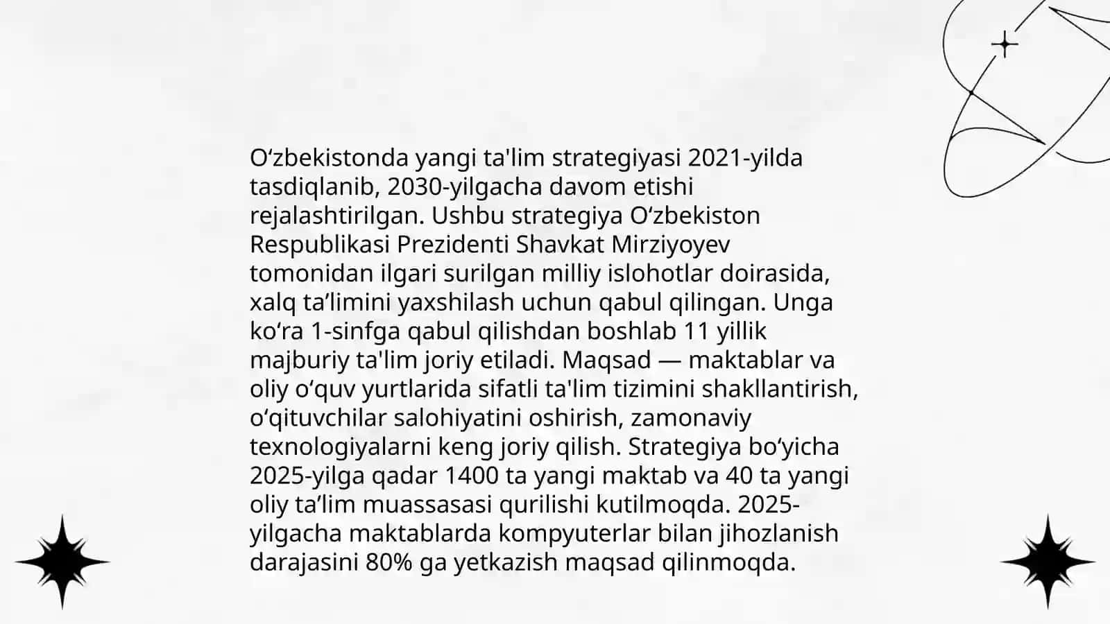Oʻzbekistonda taʼlim sohasida amalga oshirilgan islohotlar 3