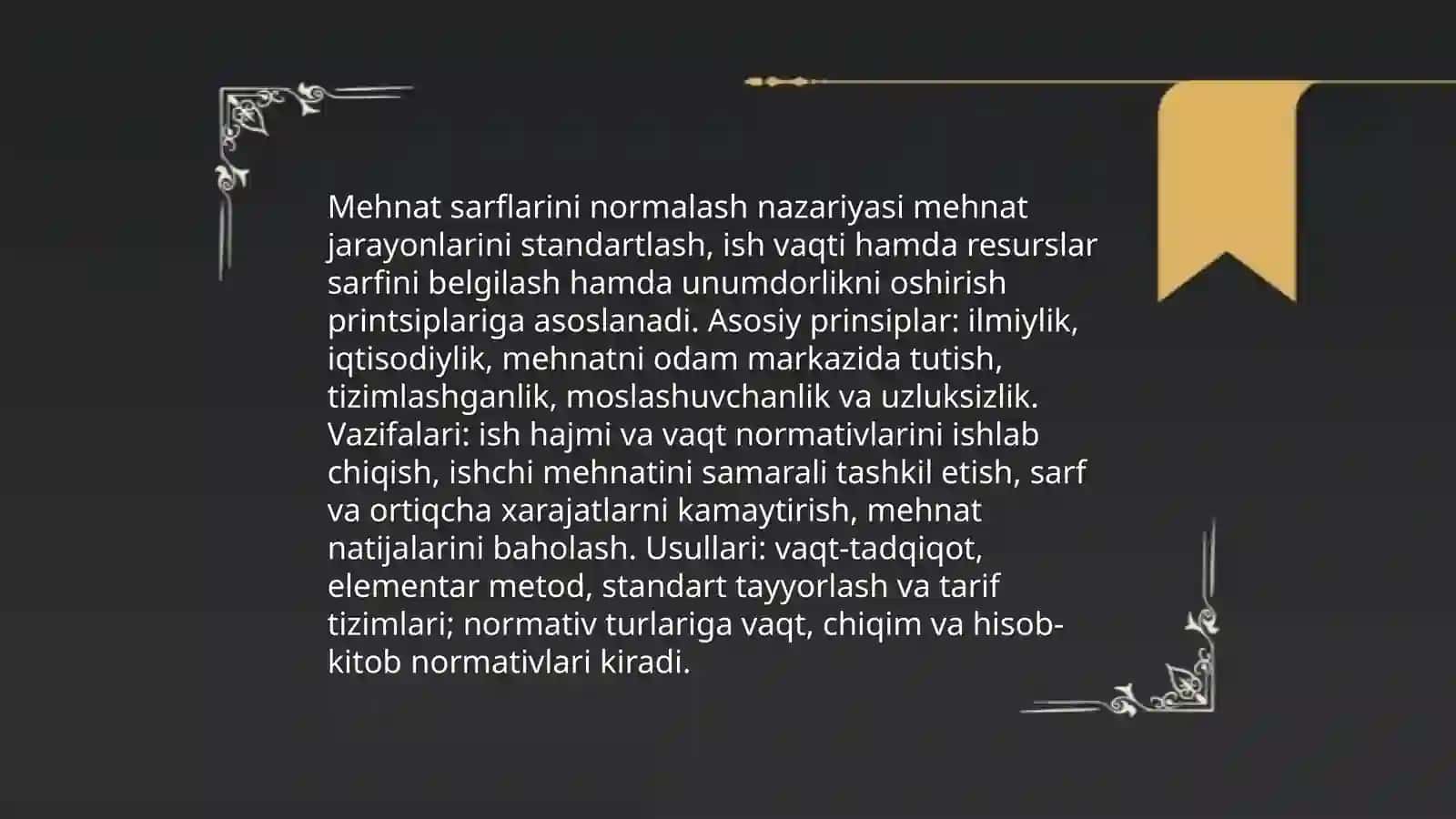Mehnat sarflarini normalash va mehnat natijalarini tahlil qilish 3
