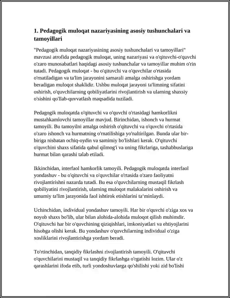 PEDAGOGIK MULOQAT NAZARIYASI VA OʻQITUVCHI -OʻQUVCHI OʻZARO MUNOSABATLARI 3