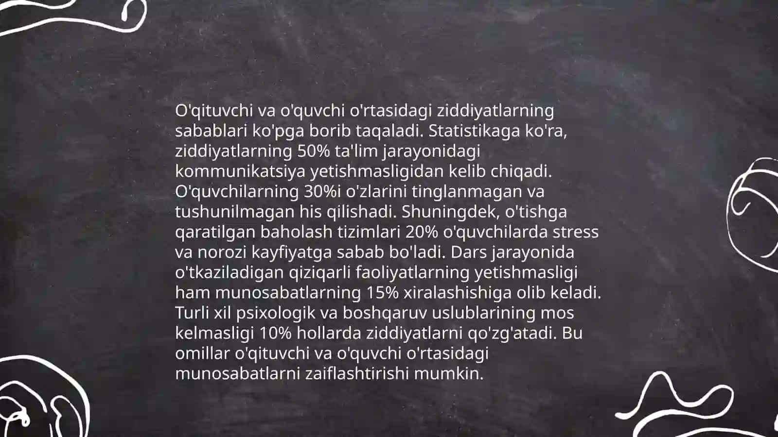 O'qituvchi va o'quvchi o'rtasidagi ziddiyatlarning riskologik tavsifi 3