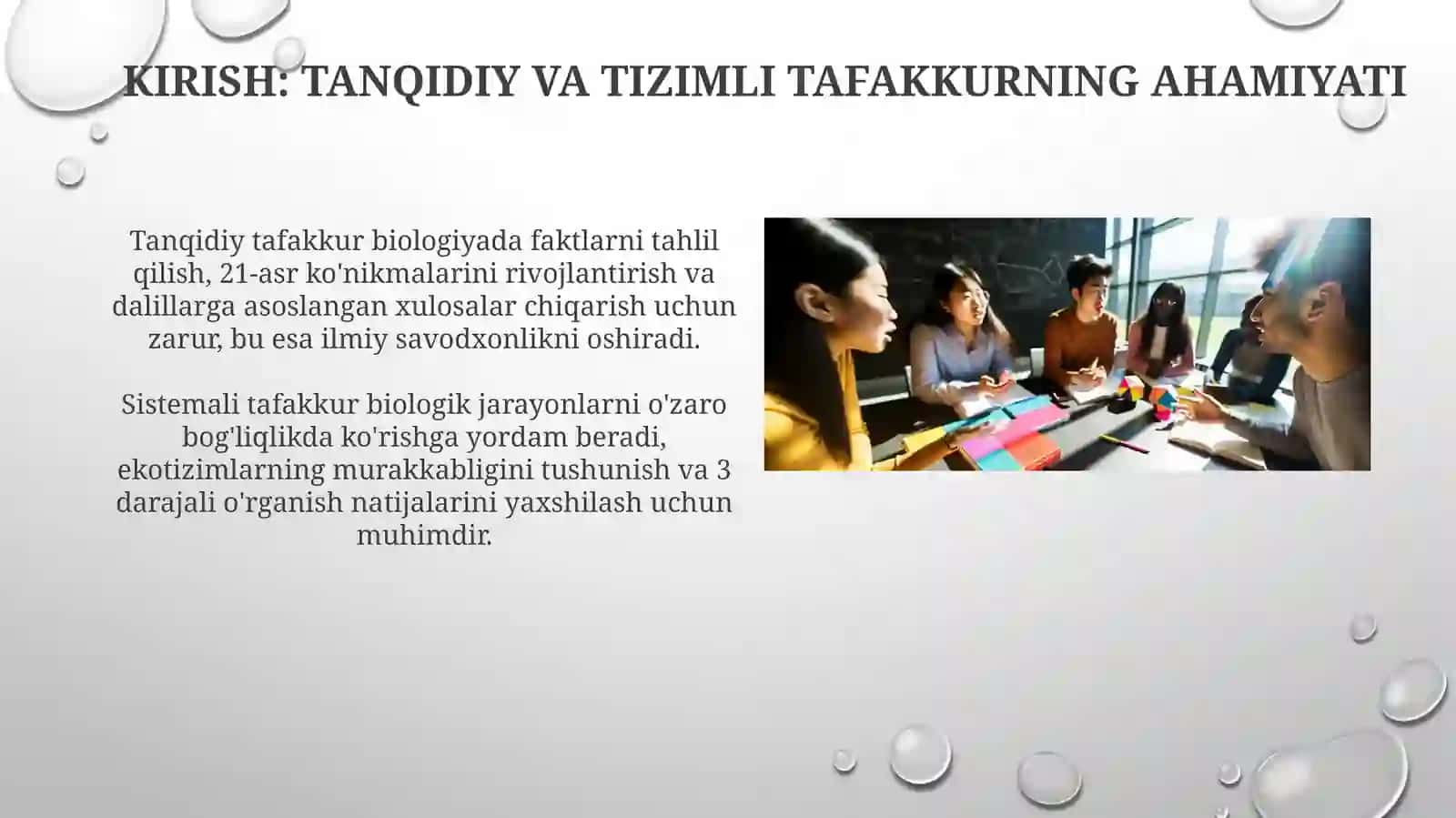 Biologiya darslarida tanqidiy va tizimli fikrlashni rivojlantirish 3
