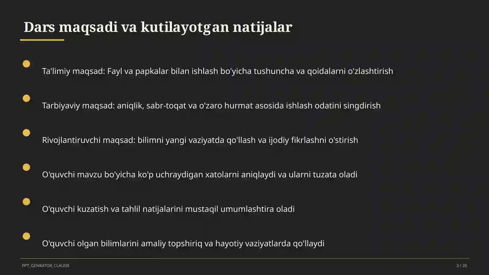 Fayl va papkalar bilan ishlash (5-sinf) 3