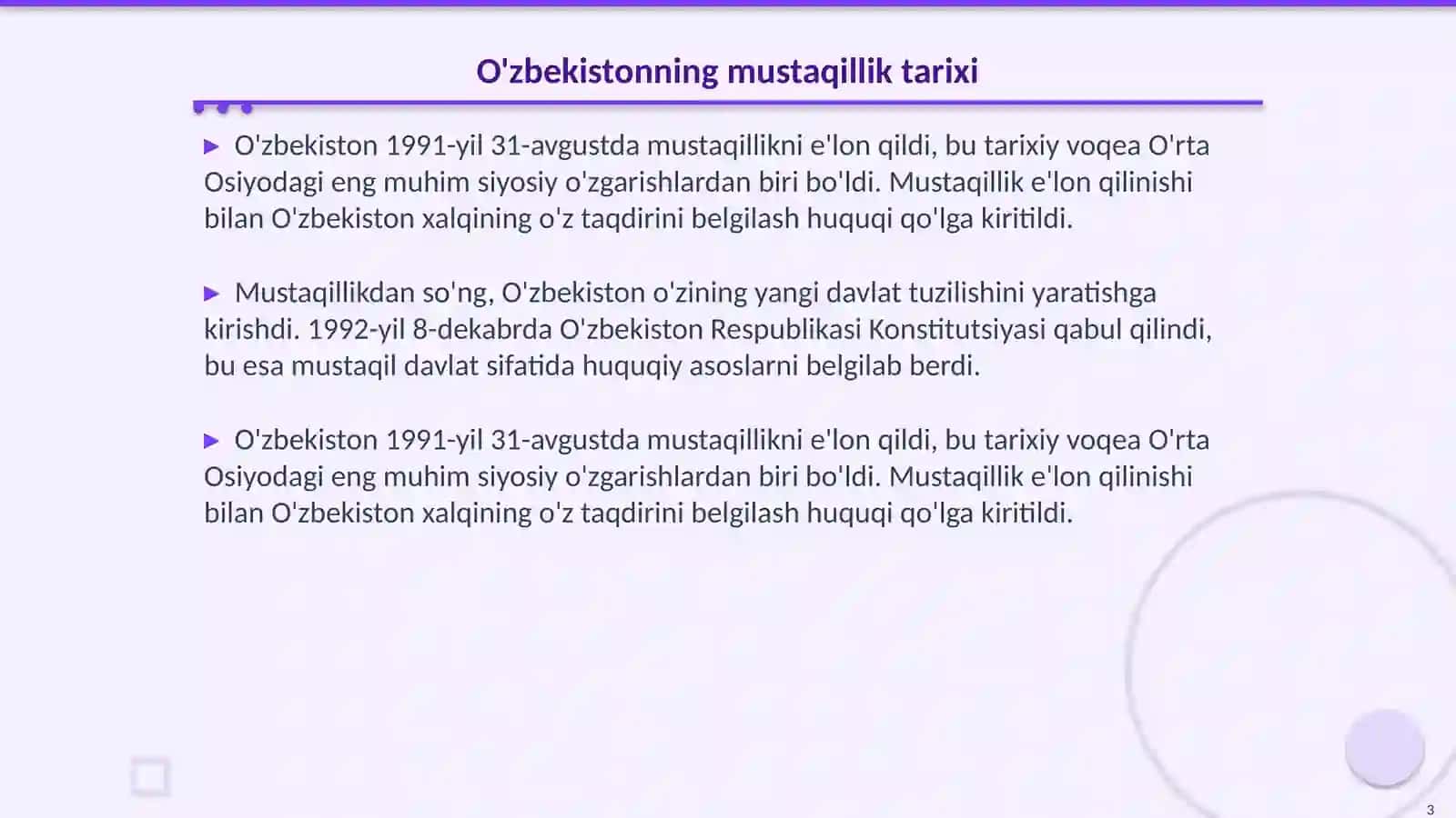 O'zbekistonning Mustaqillik Tarixi 3