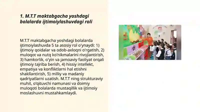 M.T.T maktabgacha yoshdagi bolalar uchun ijtimoiy tarbiya maskani 3
