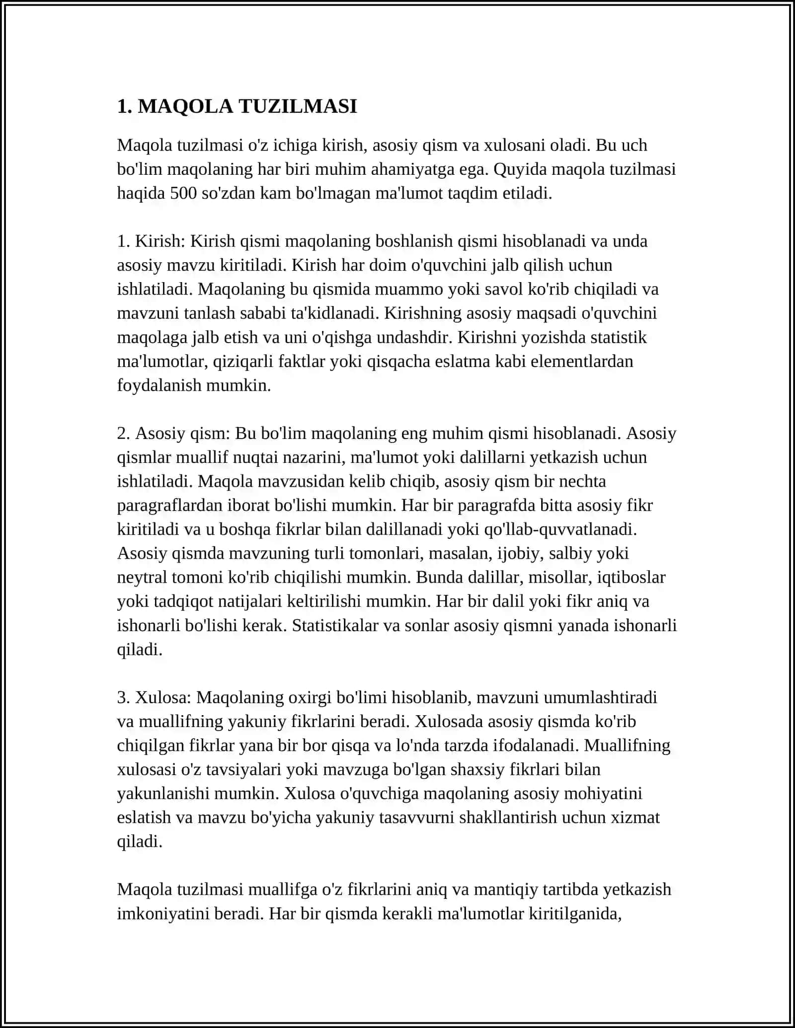 MAQOLA VA TEZISNING O'ZARO FARQLI JIHATLARI 3