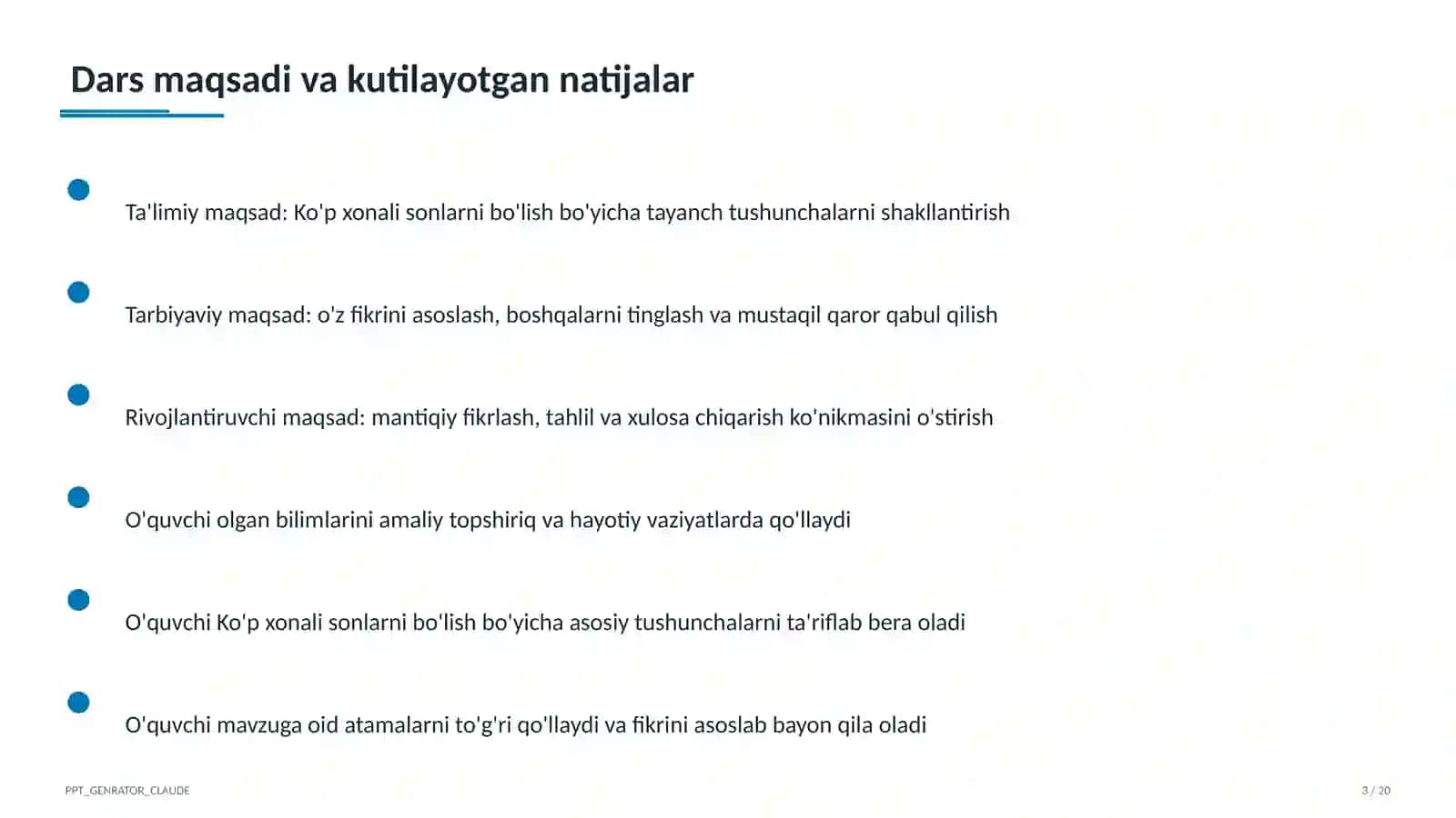 Ko'p xonali sonlarni bo'lish (4-sinf) 3