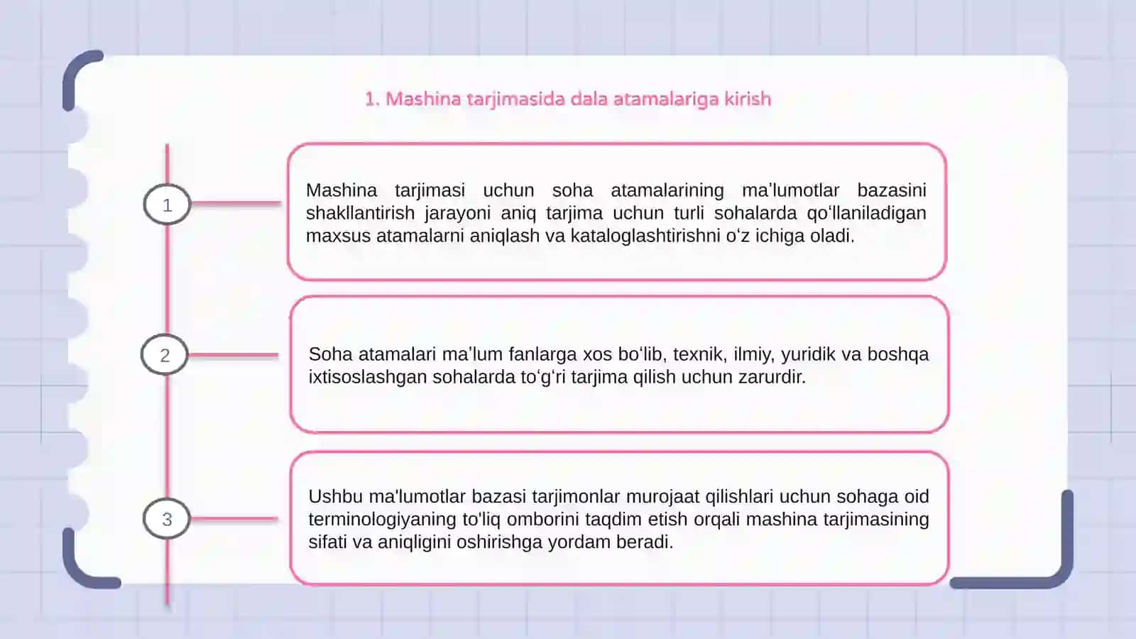 Mashina tarjimasi uchun sohaviy terminlar  bazasini shakllantirish 3