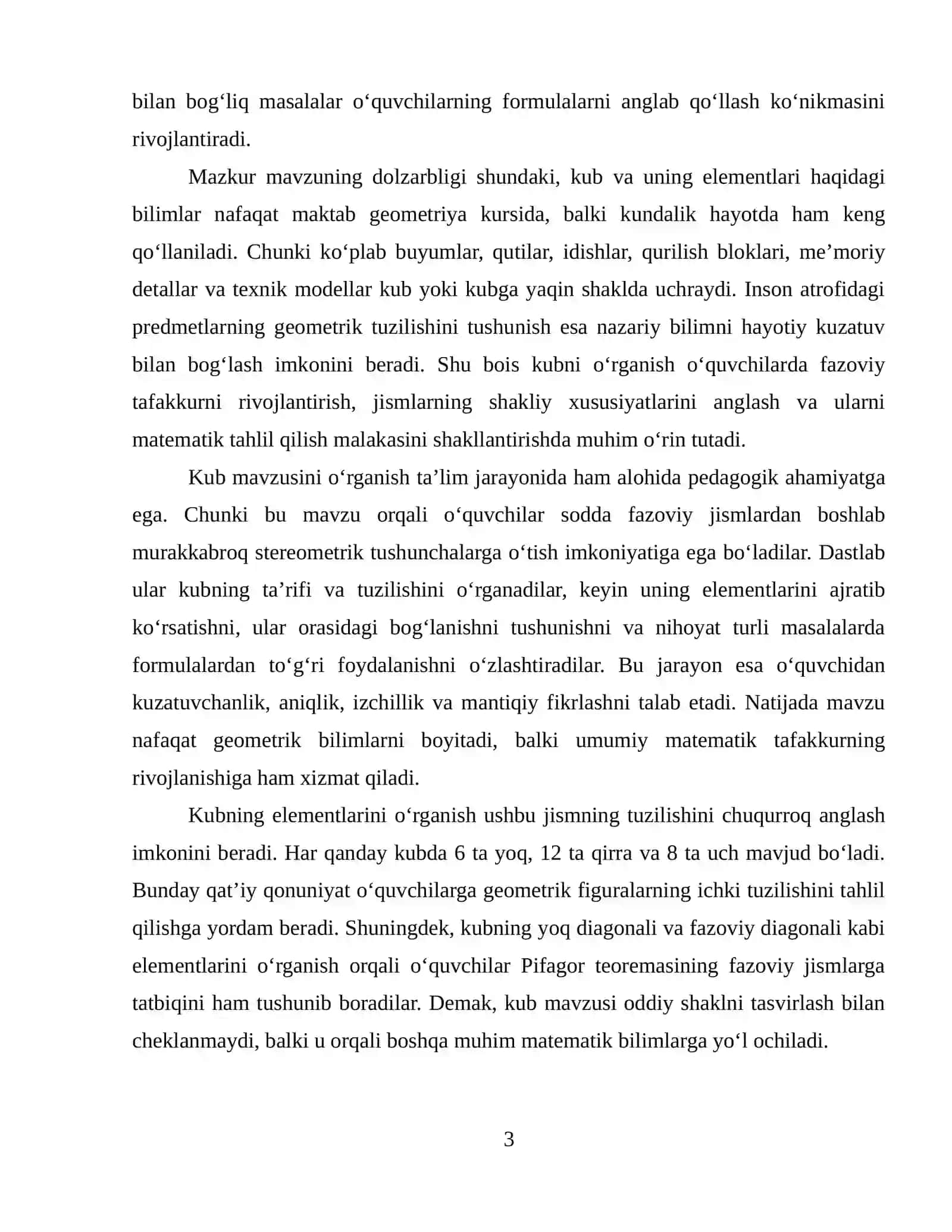Kub va unung elementlari 3