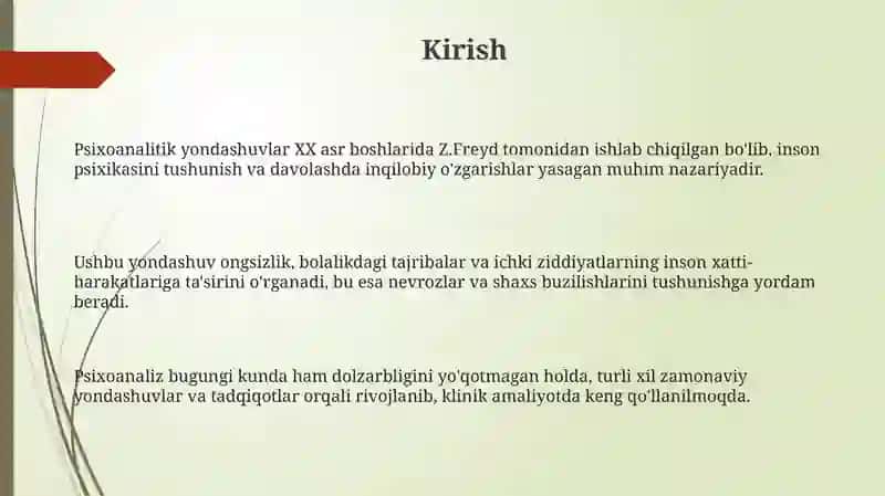 Psixoanalitik yondashuvlar 3