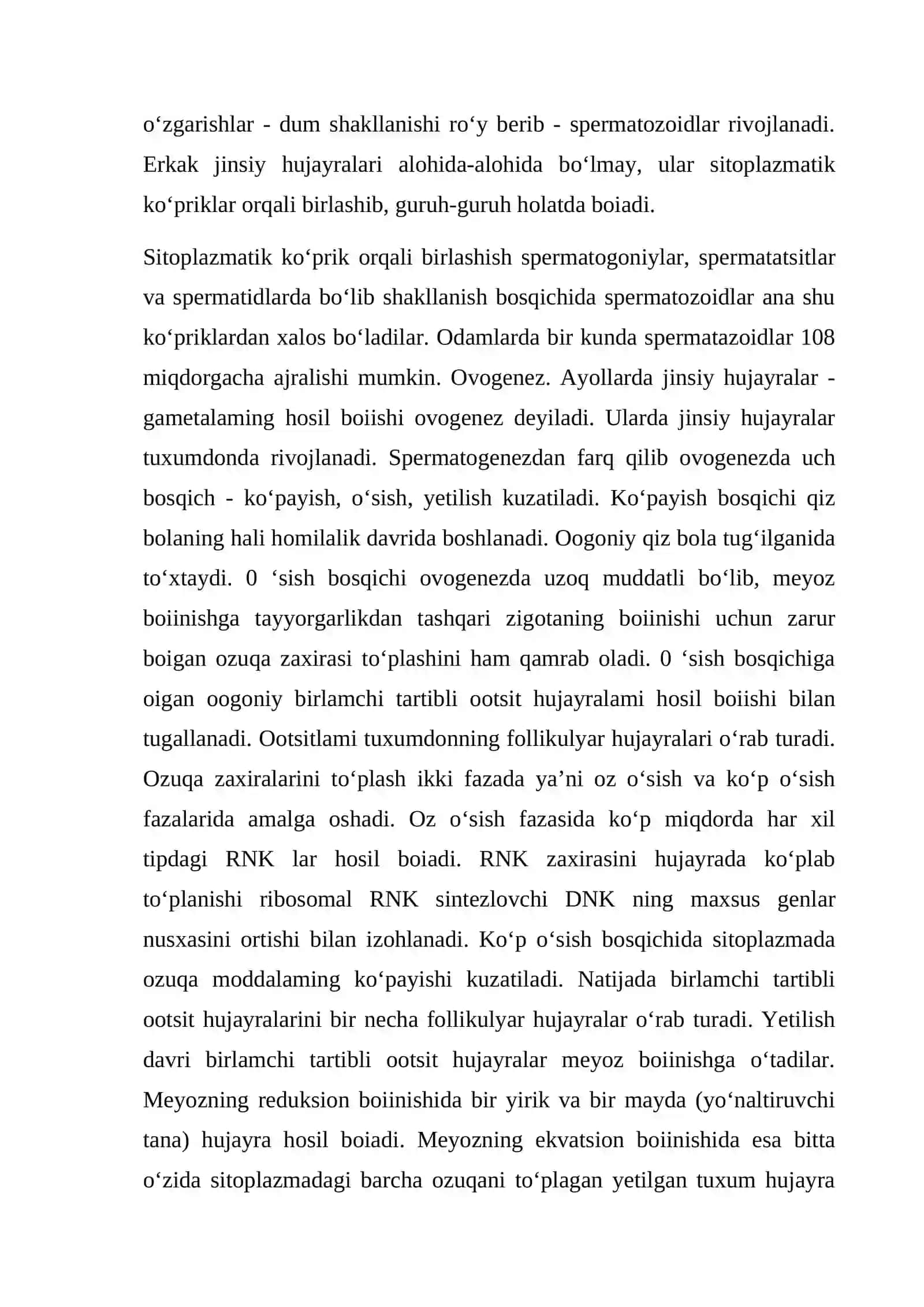 INDIVIDUAL RIVOJLANISHNING QONUNIYATLARI, URUG`LANISH VA ZIGOTANING MAYDALANISHI 3