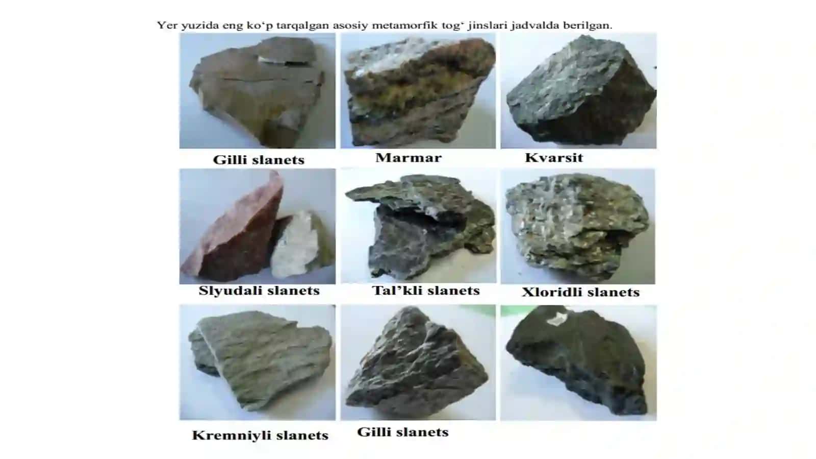 Metamorfik tog' jinslari 3