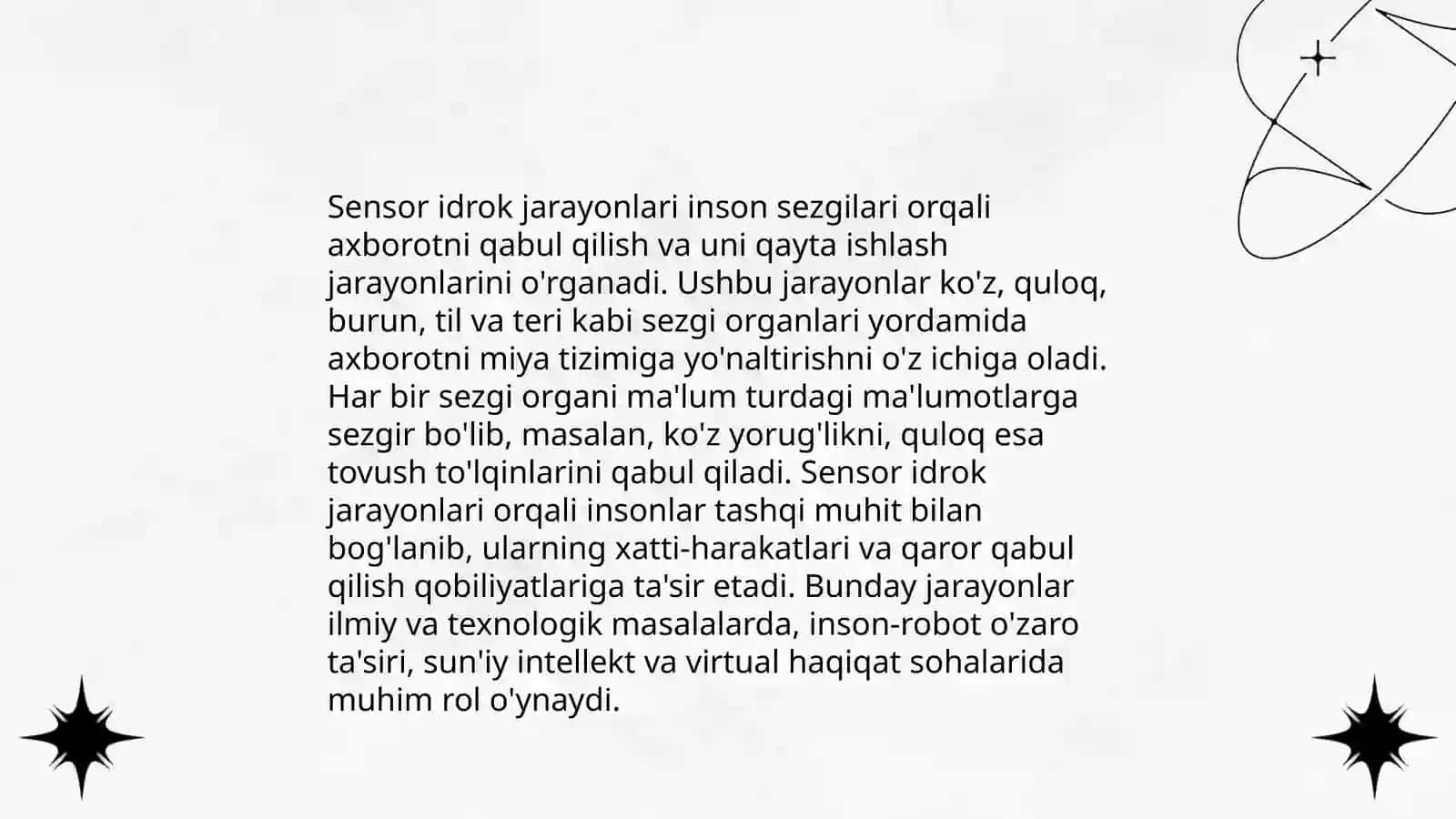Sensor idrok jarayonlari 3