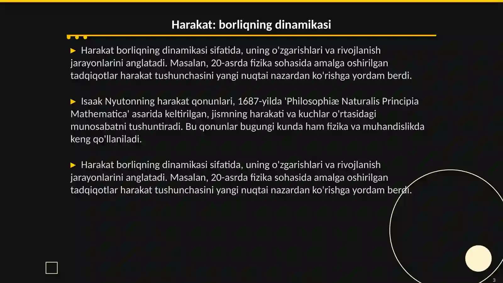 Harakat teoriyasi 3