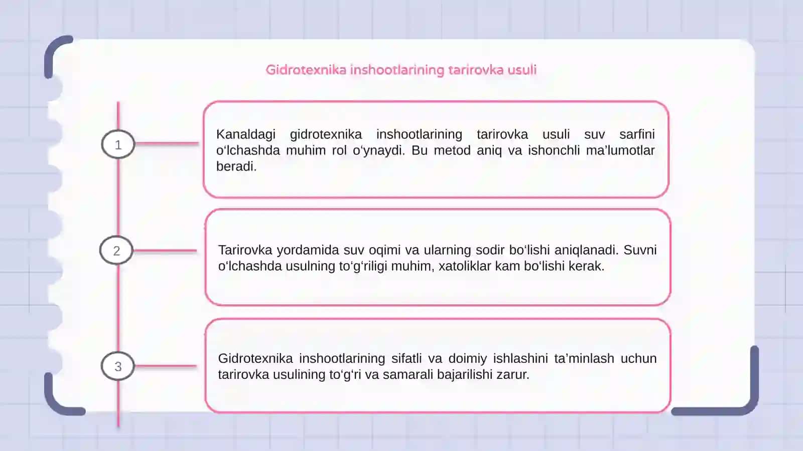 Kanaldagi gidrotexnika inshootlarining tarirovka 3