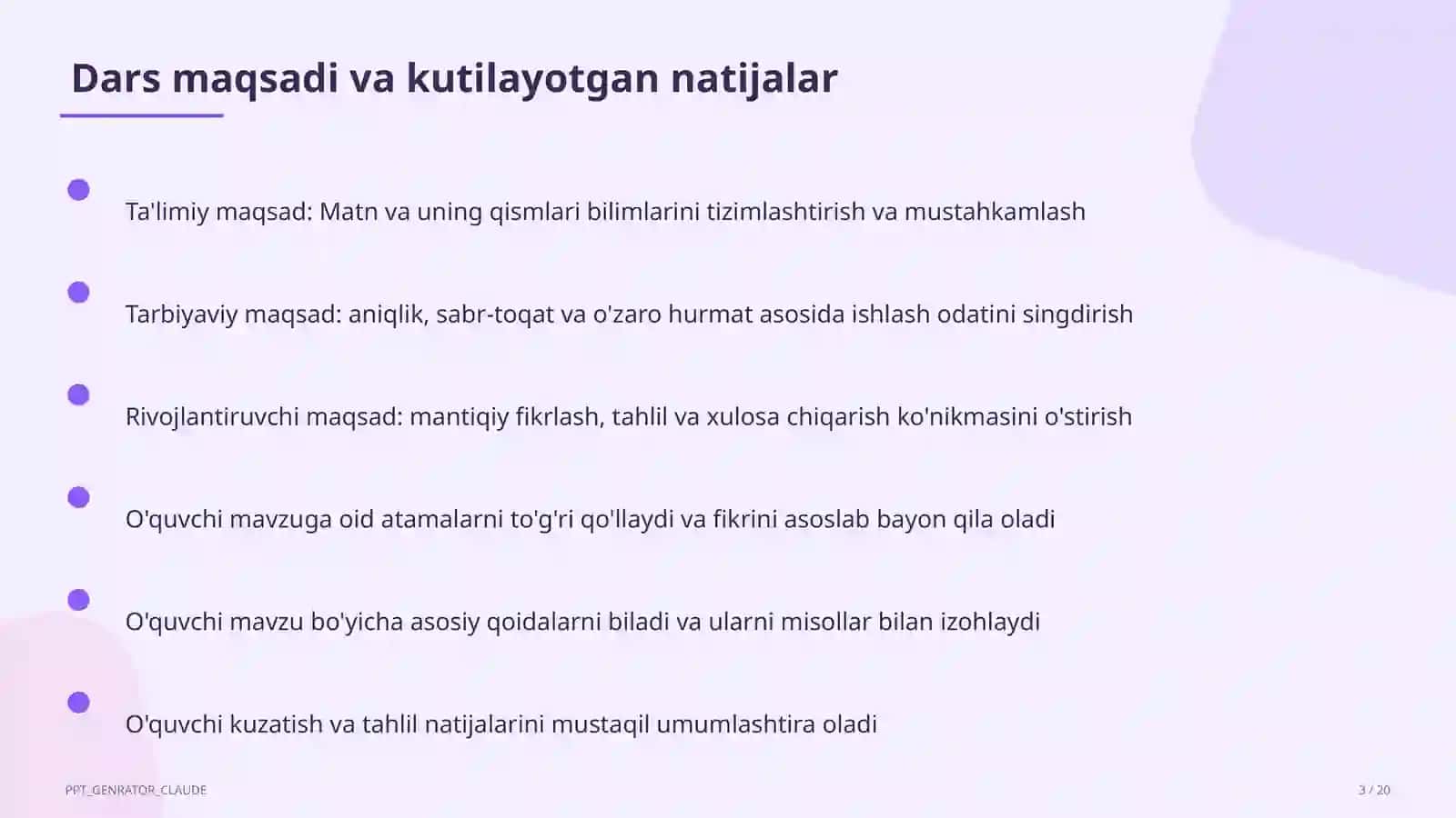 Matn va uning qismlari (3-sinf) 3