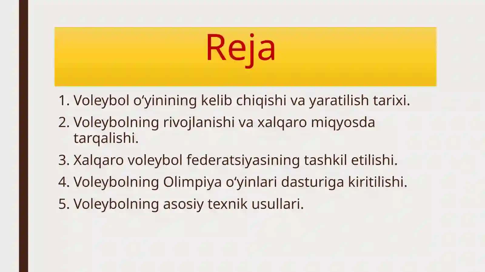 [VOLEYBOL O‘YININING TARIXI, KELIB CHIQISHI, OLIMPIYA O‘YINLARIGA KIRITILISHI VA TEXNIKASI] 3