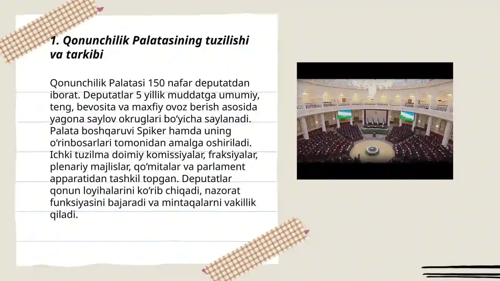 Qonunchilik Palatasining tuzilishi va tarkibi 3