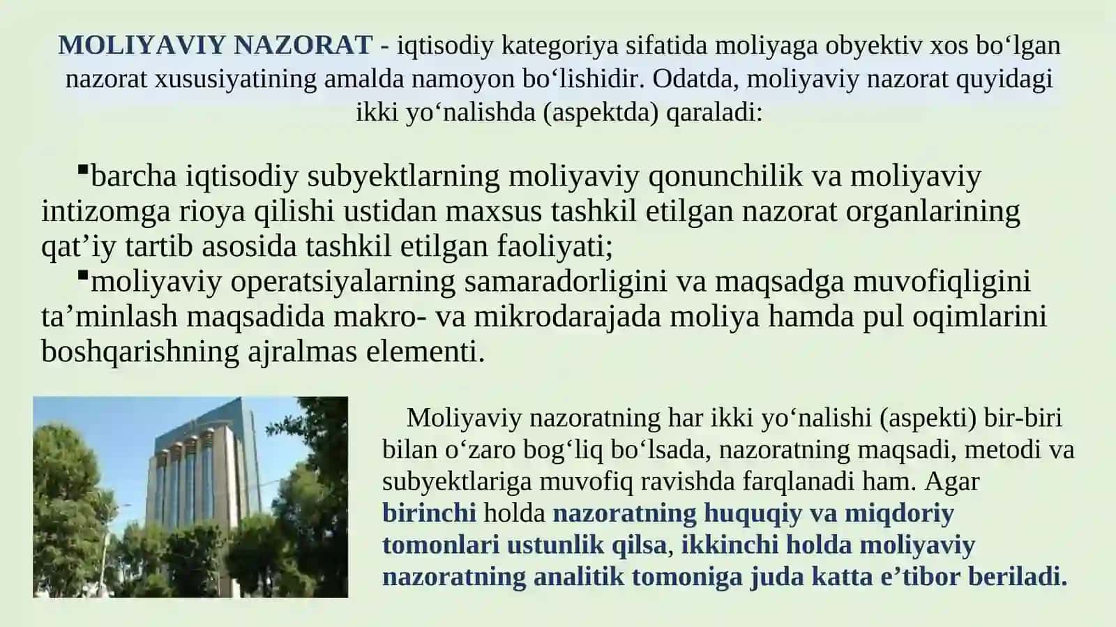 MOLIYAVIY NAZORAT 3