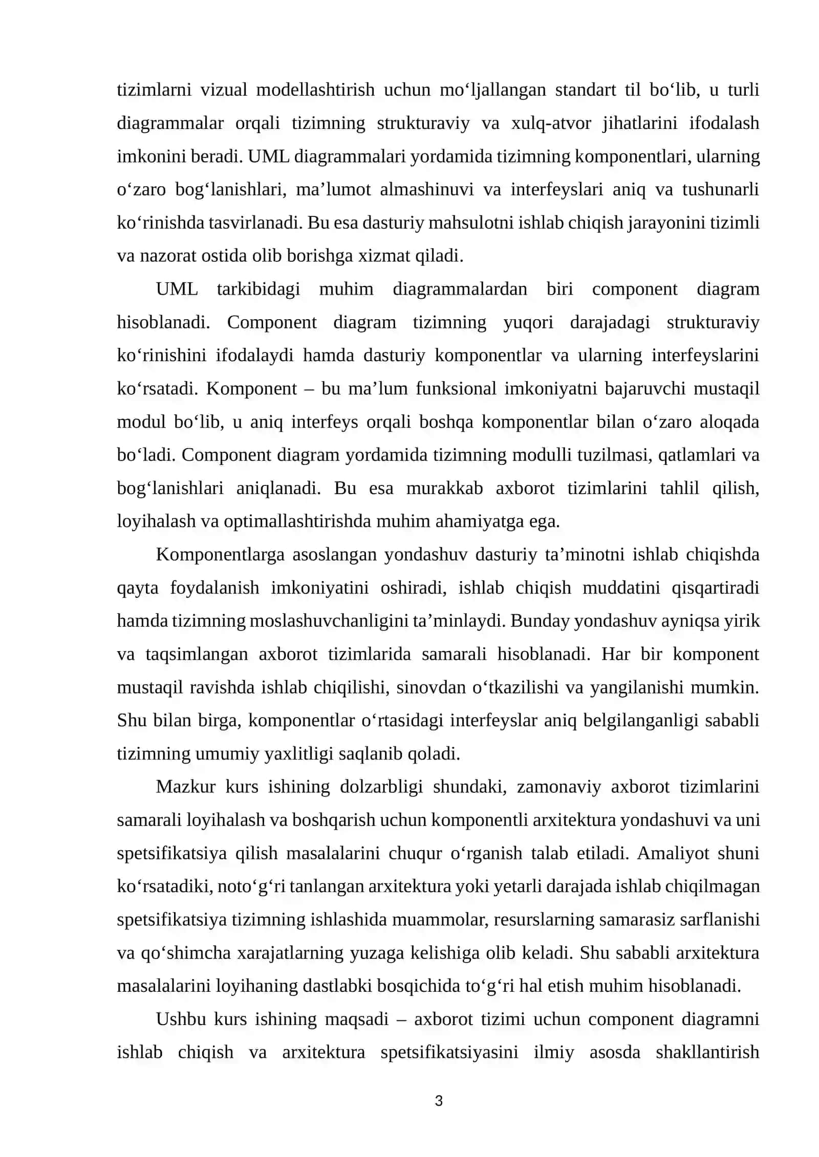 AXBOROT TIZIMLARIDA DASTURIY ARXITEKTURA VA UML ASOSLARI 3