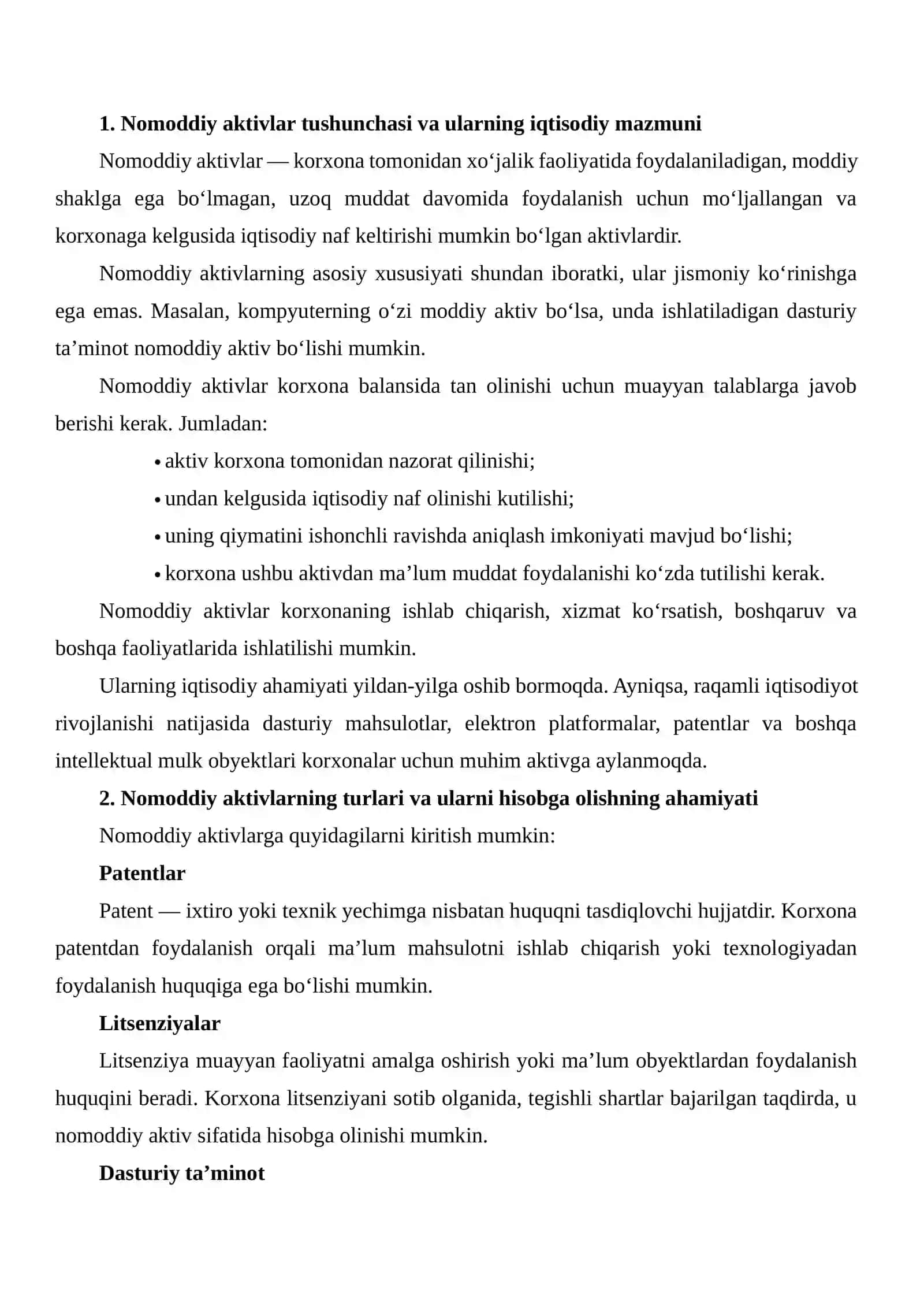 NOMODDIY AKTIVLAR KIRIMI HISOBI TO'G'RILIGINI TEKSHIRISH 3